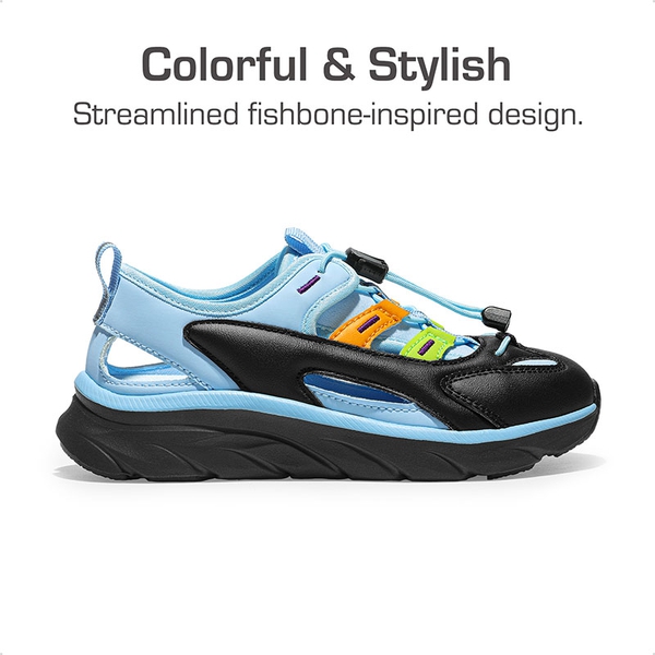 Boys & Girls Closed-Toe Athletic Sport Sandals - BLUE BLACK - 1